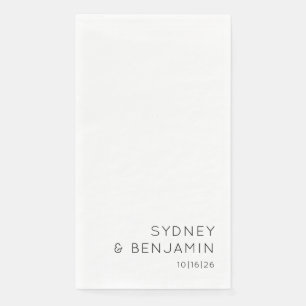 Simple Modern Minimalist Custom Wedding White Napkin