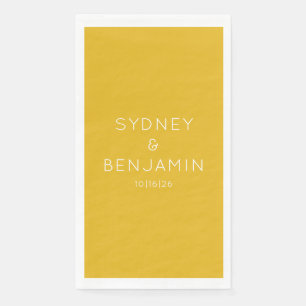 Simple Modern Minimalist Custom Wedding Yellow Napkin