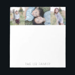 Simple Modern Minimalist Family 3 Photo  Notepad<br><div class="desc">This notepad design features three photos (two vertical and one horizontal) and minimalist style typography. This photo notepad makes a wonderful gift for kids,  moms,  dads,  and grandparents!</div>