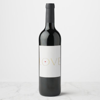 Simple Modern Minimalist LOVE Wine Label