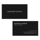 Simple Modern Minimalist Matte Black Business Card