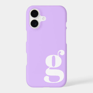 Simple Modern Minimalist Monogram Pastel Purple 