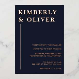 Simple Modern Minimalist Navy Wedding
