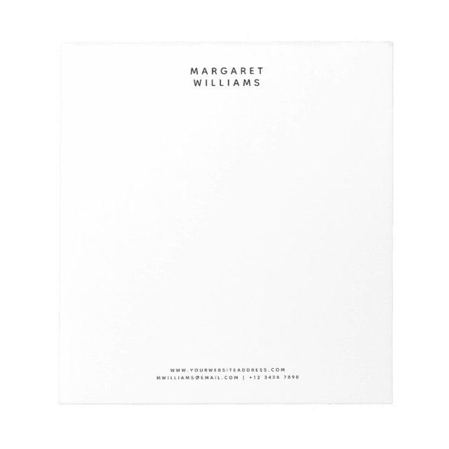 Simple Modern Minimalist Office Notepad (Front)