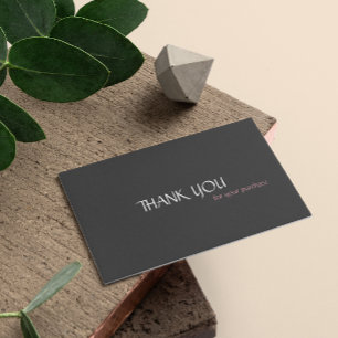 Simple Modern Minimalist Order Thank You Business Card