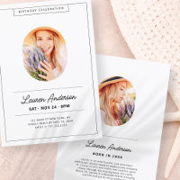 Simple Modern Minimalist Photo Birthday Party