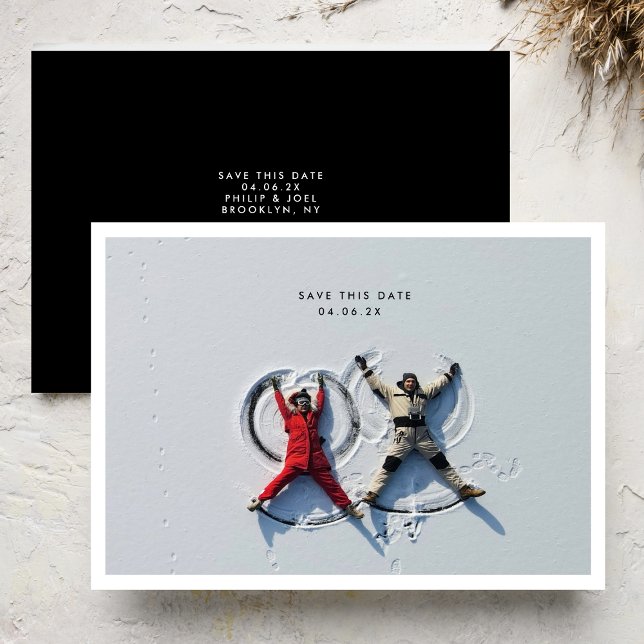 Simple MoDeRN MINIMALIST Photo Frame Wedding Save The Date (Creator Uploaded)
