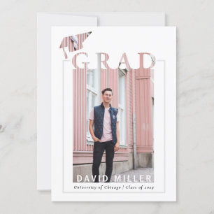 Simple Modern Minimalist Photo Graduation Invitation