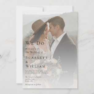 Simple Modern Minimalist Photo We Do Wedding Invitation