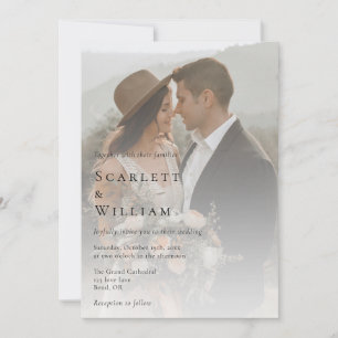 Simple Modern Minimalist Photo Wedding Invitation
