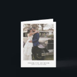 Simple Modern Minimalist Photo Wedding Thank You Card<br><div class="desc">Minimalist folded wedding photo thank you card with a minimal and clean design featuring your picture and "Thank you so much" along with your names below. The inside has your custom thank you message.  This modern black and white wedding thank you card is great for a contemporary couple.</div>