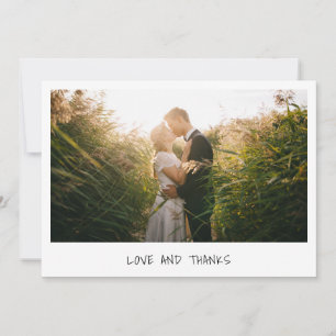 Simple Modern Minimalist Photo Wedding  Thank You Card