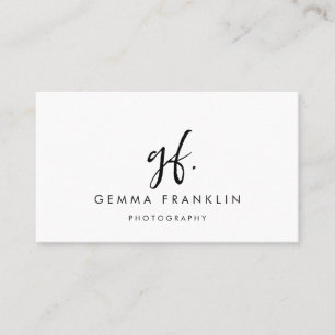 Simple Modern Minimalist Photography Script Business Card