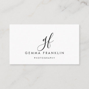 Simple Modern Minimalist Photography Script Business Card