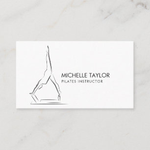 Simple Modern Minimalist Pilates Fitness  Business Card