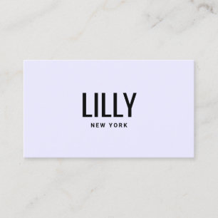 Simple Modern Minimalist Professional Light Purple Business Card