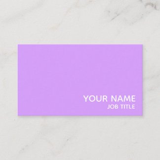 Simple Modern Minimalist Purple and White Business Card