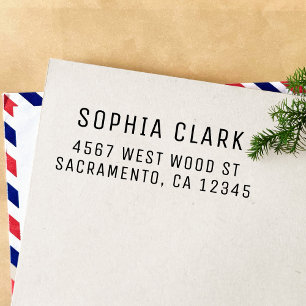 Simple Modern Minimalist Return Address Self-inkin Self-inking Stamp