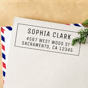 Simple Modern Minimalist Return Address Self-inking Stamp