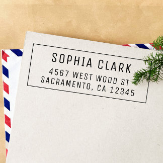 Simple Modern Minimalist Return Address Self-inking Stamp