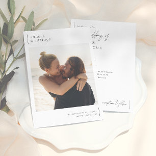 Simple Modern & Minimalist Romantic Photo Wedding Invitation