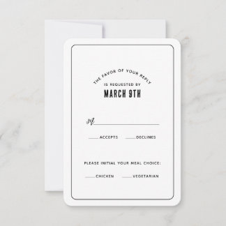 Simple Modern Minimalist RSVP Card