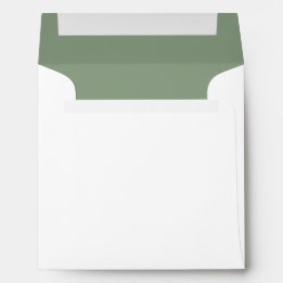 Simple Modern Minimalist Sage Green Square Wedding Envelope