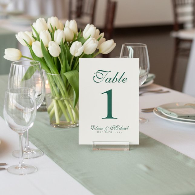 Simple Modern Minimalist Sage Green Wedding Table Number (Guide guests to their seats in style with this Sage Green Wedding Table Number Sign!)