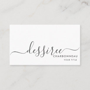 Simple Modern Minimalist Script  Business Card
