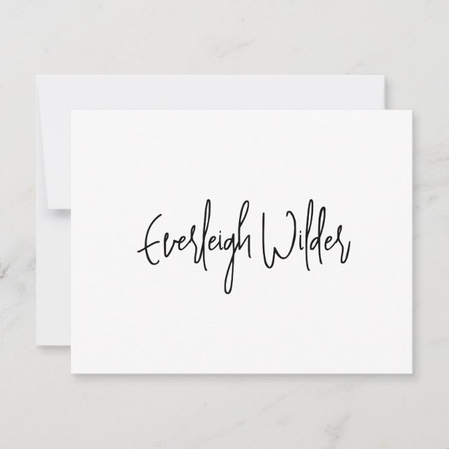 Simple Modern Minimalist Script Typography  Card (Front)