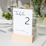 Simple Modern Minimalist Typography White Table Number<br><div class="desc">Customise this stylish simple minimalist elegant modern white table number card.</div>