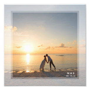 Simple Modern Minimalist Wedding Anniversary Photo Print