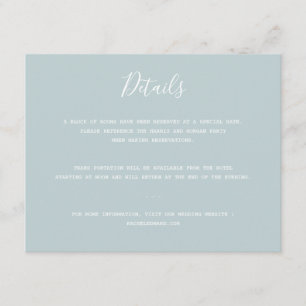 Simple Modern Minimalist Wedding Enclosure Card