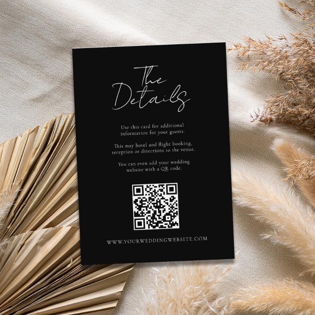 Simple Modern Minimalist Wedding Guest Details Enclosure Card (Creator Uploaded)