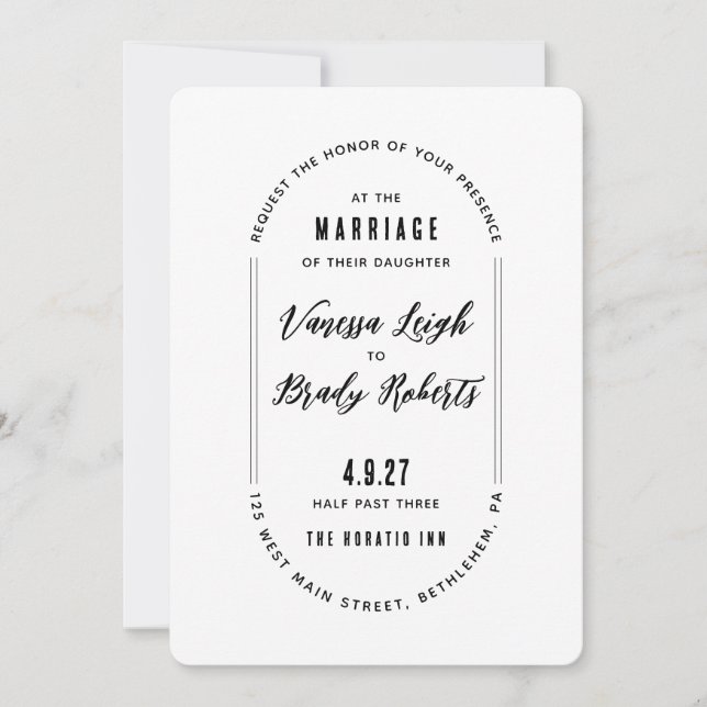 Simple Modern Minimalist Wedding Invitation (Front)