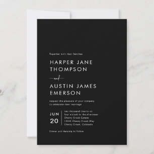 Simple Modern Minimalist Wedding Invitation