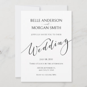 Simple Modern minimalist wedding Invitation