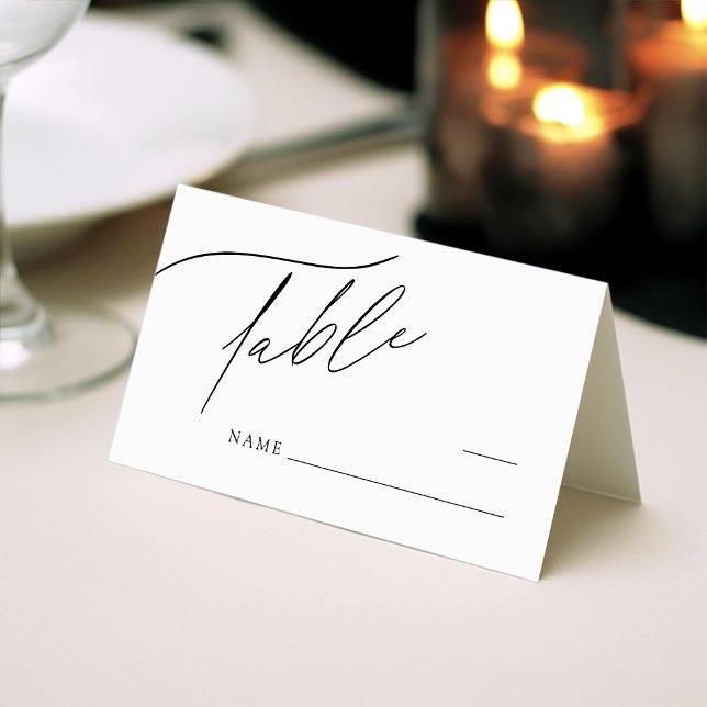 Simple Modern Minimalist Wedding Table Number Place Card (Creator Uploaded)