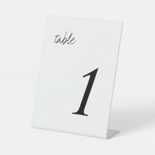 Simple Modern Minimalist Wedding Table Numbers Pedestal Sign
