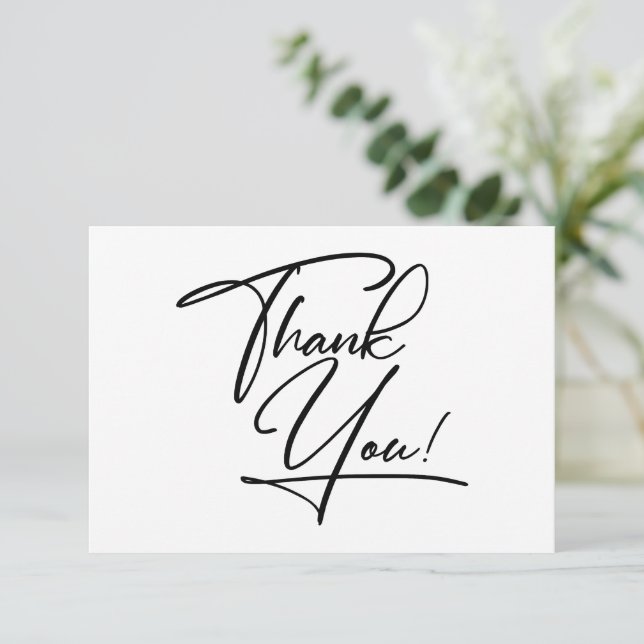 Simple Modern Minimalist Wedding Thank You Card (Standing Front)