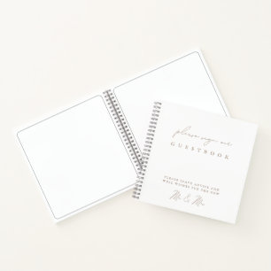 Simple Modern Minimalist White Wedding Guest Book