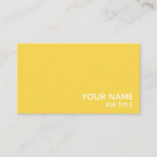 Simple Modern Minimalist Yellow and White Business Card