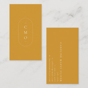 Simple Modern Minimalist Yellow Monogram Logo Business Card