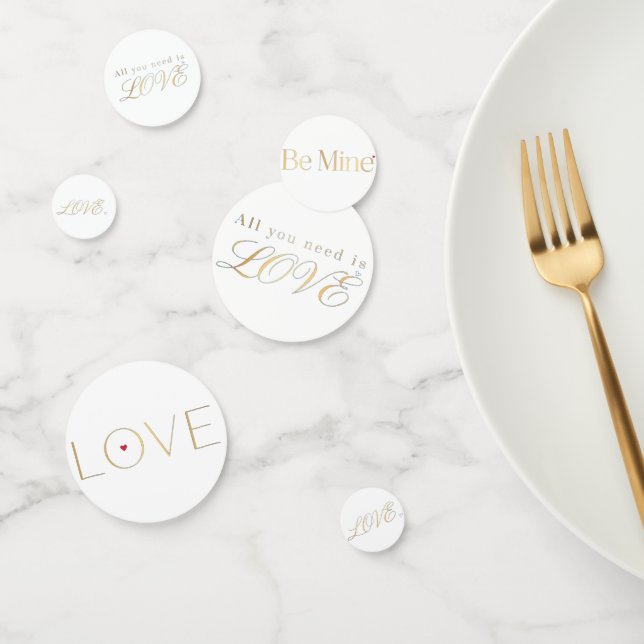 Simple modern Minimaliste LOVE table confetti (Group)