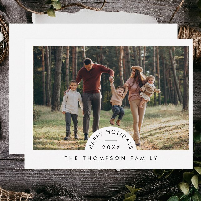 Simple Modern Minimalistic Family Photo Christmas Holiday Card (Creator Uploaded)