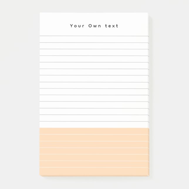 Simple Modern Minimalistic Peach Lined Notepad (Front)