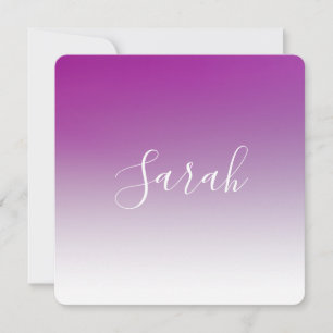 Simple Modern Minimalistic Purple Ombre Gradient Card