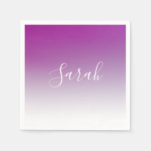 Simple Modern Minimalistic Purple Ombre Gradient Napkin