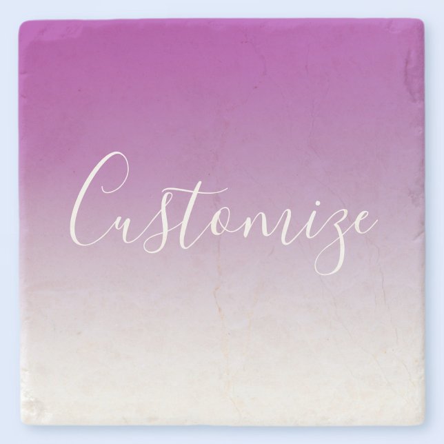 Simple Modern Minimalistic Purple Ombre Gradient Stone Coaster (Creator Uploaded)