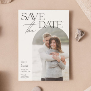 Simple Modern Minimilast Arch Photo Wedding Save The Date